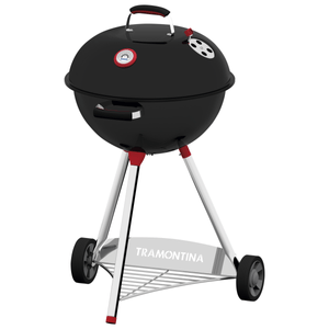 Grill a Carbón TCP-560L Tramontina en Acero Esmaltado con Parrilla y Utensilios en Acero Inoxidable