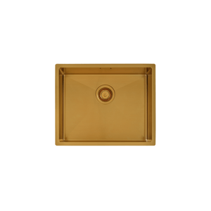 Pileta Tramontina Design Collection Quadrum en acero inoxidable con recubrimiento PVD Gold 50x40 cm