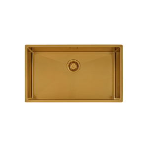 Pileta Tramontina Design Collection Quadrum en acero inoxidable con Recubrimiento PVD Gold 70x40 cm