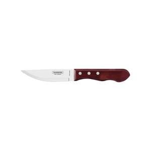 Cuchillo para Asado Jumbo Tramontina con Lámina de Acero Inoxidable y mango de madera Tratada Polywood Rojo 5"