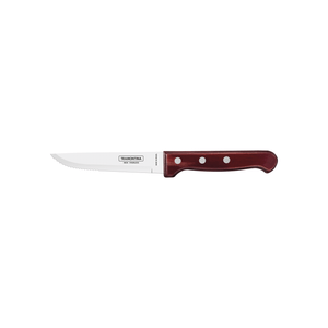 Cuchillo para Asado Jumbo Tramontina con Lámina de Acero Inoxidable y Mango de Madera Tratada Polywood Rojo 5"