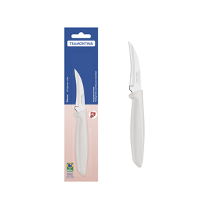 Cuchillo para Redondear Tramontina Plenus con Lámina en Acero Inoxidable y Mango de Polipropileno Off White 3"