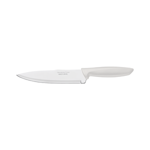 Cuchillo Chef Tramontina Plenus con Lámina en Acero Inoxidable y Mango de Polipropileno Off White 7"