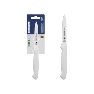 Cuchillo para Legumbres y Frutas Tramontina Premium con Lámina de Acero Inoxidable y Mango de Polipropileno Blanco 4"