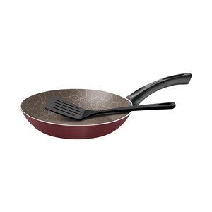 Sartén Tramontina Paris en Aluminio con Revestimiento Interno y Externo con Antiadherente Starflon Max Rojo con Espátula de Nylon 22 cm 1,0 L