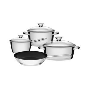 Batería de Cocina Allegra Tramontina de acero inoxidable de 4 pzs