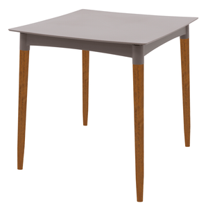 Mesa Tramontina Diana en Polipropileno Taupe con Patas de Madera Eucalipto