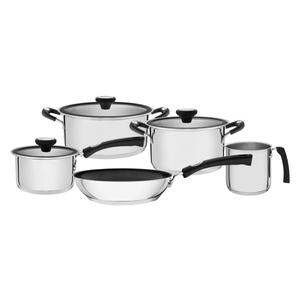 Batería de Cocina Tramontina Solar Silicone en Acero Inoxidable 5 pzs