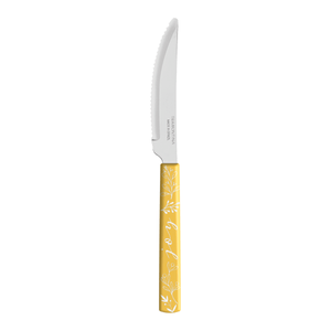 Cuchillo para Asado Tramontina Casa Natal con Lámina de Acero Inoxidable y Mango de Polipropileno Dorado 4"