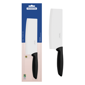 Hachuela Oriental Tramontina Plenus con Lámina en Acero Inoxidable y Mango de Polipropileno Negro 7"