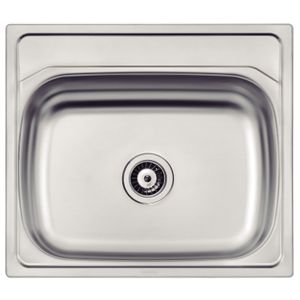 Fregadero de empotrar en acero inoxidable 1 cubeta 63x56 cm