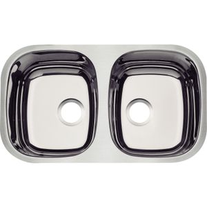 Cubeta Bajo Poner Tramontina Isis 2C 34 BL en acero inoxidable Alto Brilho 77x45 cm