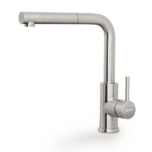 Mezclador Tramontina de acero inoxidable y acabado Satinado con extensor