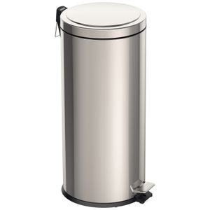 Basurero de acero inoxidable con Pedal Brasil 30 L Tramontina con acabado pulido y cubo plastico interno