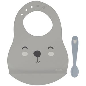 Kit de Babero y Cuchara Infantil Tramontina Le Petit Gris 02 Piezas
