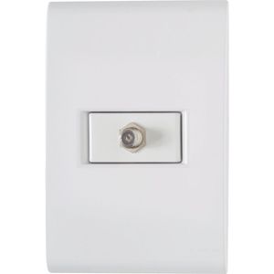 Conjunto 4x2 con 1 Entrada TV/SAT Coaxial Tramontina Liz Blanco