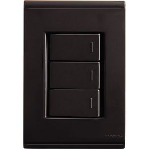 Juego 4x2 con 3 Interruptores Simples 10 A 250 V Tramontina Liz Grafito