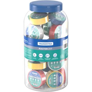 Pote con 35 rollos de cintas aislantes de colores clase C 0,13 x 19 mm Tramontina 10 m