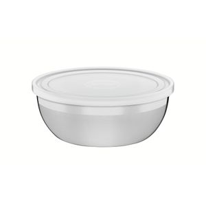 Recipiente Tramontina Freezinox redondo de acero inoxidable con tapa Plástica  22 cm 2,9 L