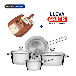 Batería de Cocina Allegra en Acero Inoxidable de 4 Pzs