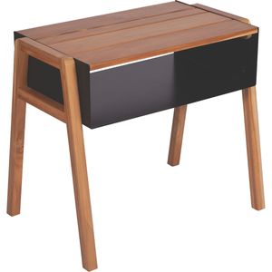 Mesa Auxiliar Multiusos en Madera de Teca con Acabado de Barniz Transparente